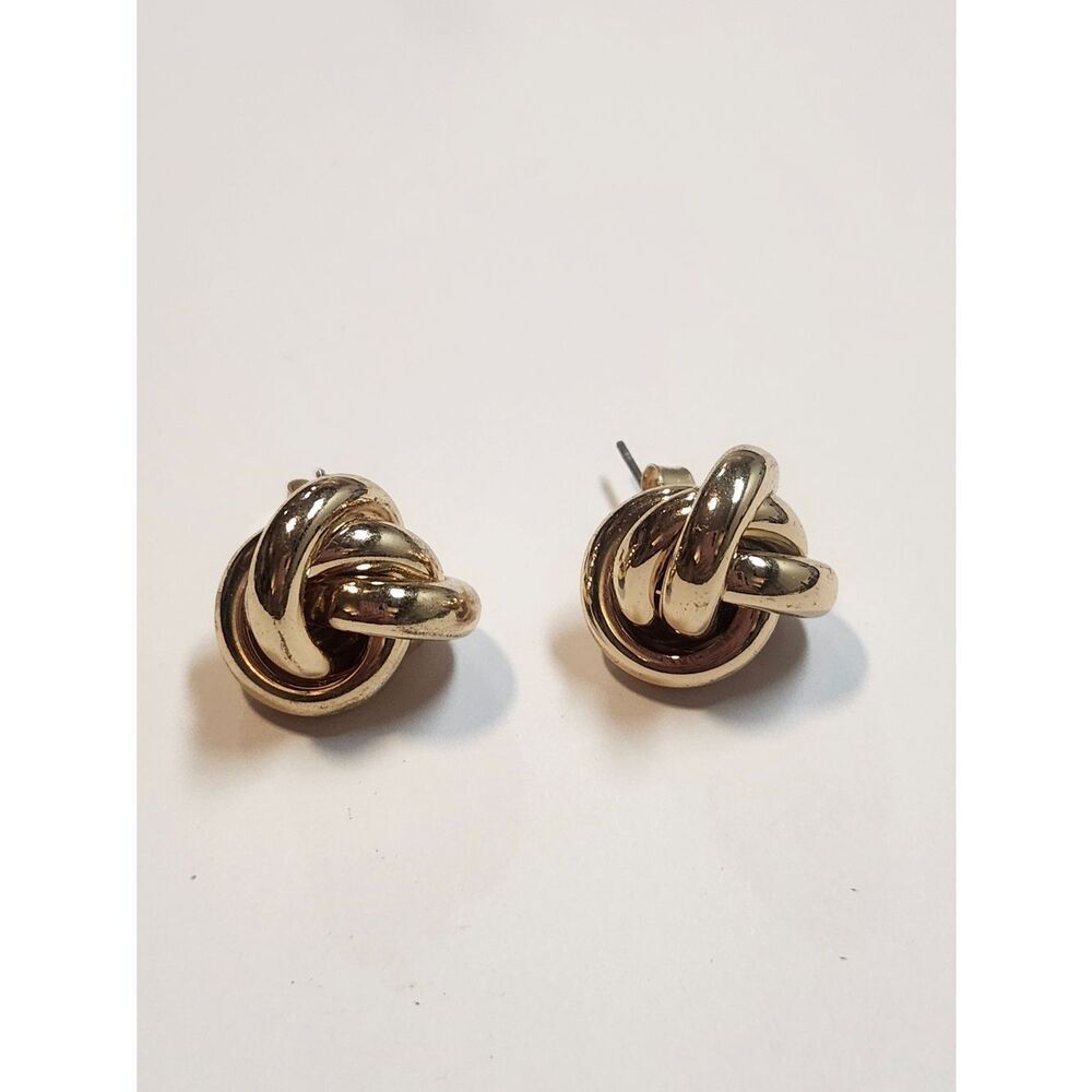 Classic Gold Knot Stud Earrings - Women Jewelry